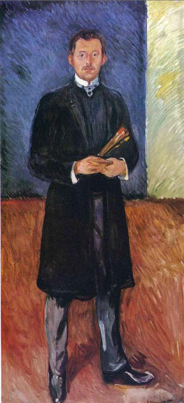 self-portrait with brushes
